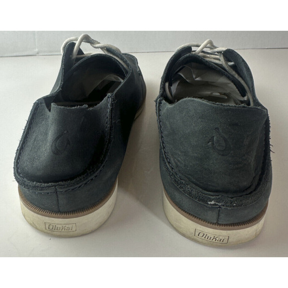 Olukai Holokai Leather Comfort Casual Shoes Carbon Gray Loafer Men's Size 9.5 - Picture 12 of 16